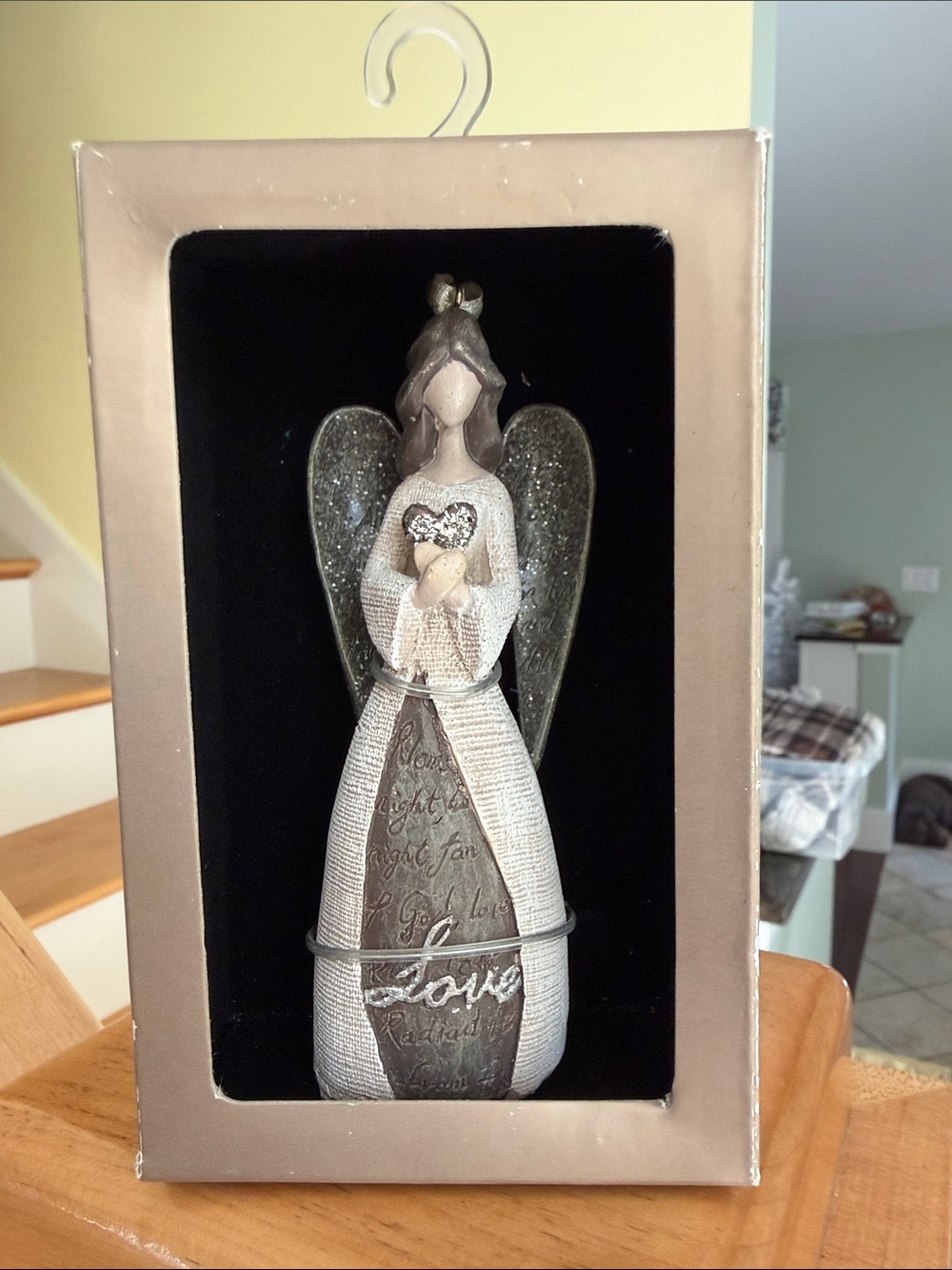 St. Nicholas Square Silver and Cream Angel Ornament